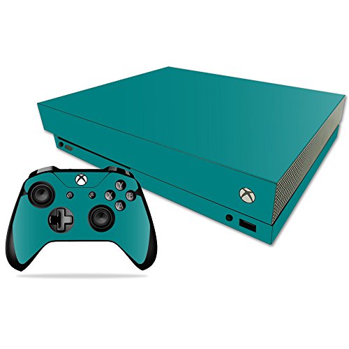 MightySkins Skin Compatible with Microsoft Xbox One X - Solid Teal | Protective…