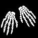 JOVITEC 4 Pairs Skeleton Gloves Halloween Costume Skull Gloves Gothic Bone for Costume Cosplay Accessories(Simple)