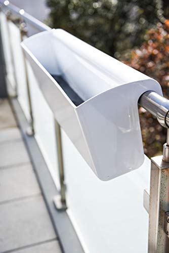 VIVANNO Balkonkasten mit Halterung & Bewässerungssystem BALKONA Classico Weiß 80 cm lang – Bild 7