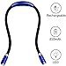 Rechargeable LED Book Light, Bendable Night Reading Light Lamp with 4 Adjustable Brightness Control, Hands Free, for Bed Reading or Read in Car (Blue)