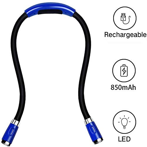 Rechargeable LED Book Light, Bendable Night Reading Light Lamp with 4 Adjustable Brightness Control, Hands Free, for Bed Reading or Read in Car