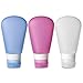 Kitdine Portable Soft Silicone Travel bottles Set (Pink + White + Blue)