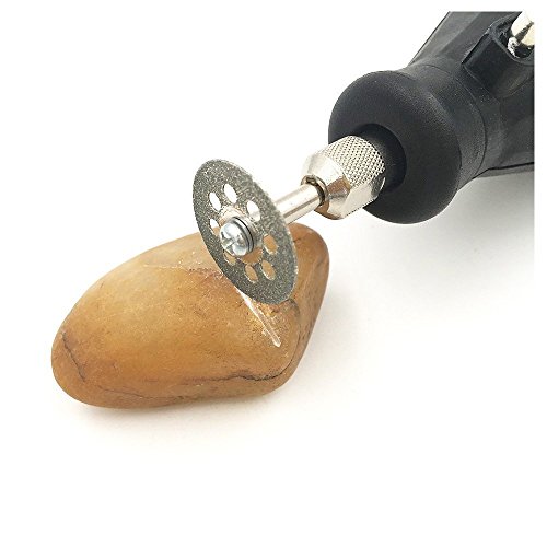 Lukcase 10 pcs Diamond Cutting Wheel Cut Off Discs Coated Rotary Tools W/ Mandrel 25mm for Dremel …