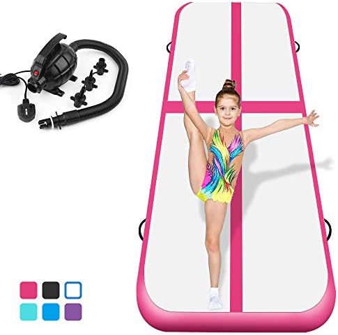 Playieer 9.84ft/13ft/16.4ft/19ft/23ft/26ft/29ft/33ft/36ft/39ft Air Track Tumbling Mat for Gymnastics Inflatable Airtrack Floor Mats with Electric Air Pump for Home Use Cheer
