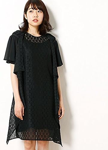 Amazon ゴム Gomme スクエアドレープワンピース 黒 M ワンピース チュニック 通販