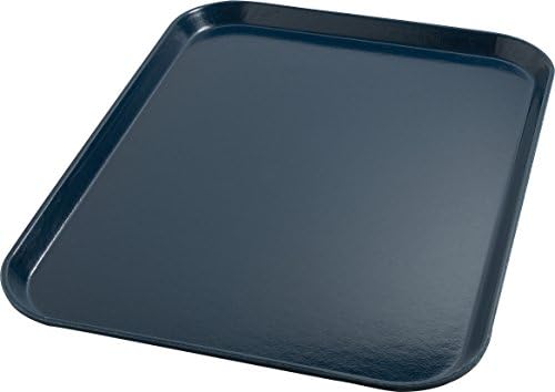 Dinex DX1089I50 Fiberglass Hospital Fast Food Tray, 0.5" Height, 14" Width, 18" Length, Fiberglass, Dark Blue (Pack of 12)
