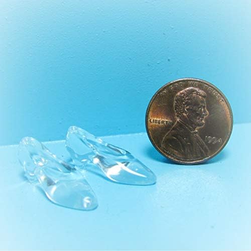 Dollhouse Cinderella Glass Slippers/Shoes KL0301 - Miniature Scene Supplies Your Fairy Garden - Doll House - Outdoor House Decor