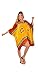 1 World Sarongs Womens Abstract Tiki Poncho Cover-Up in Yellow/Blue