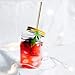 YIHONG Set of 8 Stainless Steel Metal Straws Ultra Long 10.5 Inch Reusable Straws For Tumblers Rumblers Cold Beverage Gold (4 Straight|4 Bent|2 Brushes)