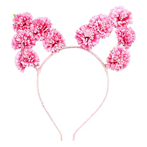 Ztl Handmade Flower Cat Ears Headband Hair Hoop Party Headwear Hair Accessories