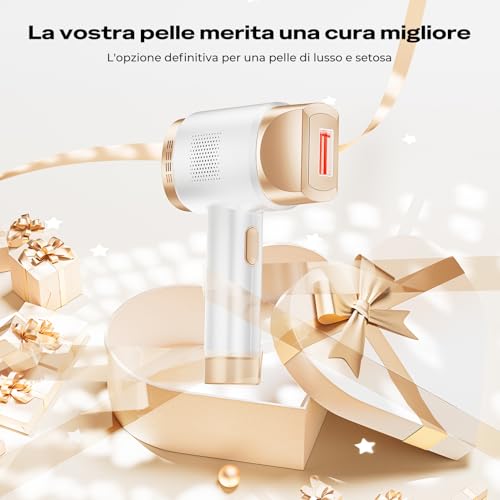 21J Pulsed Light Epilator with Ice Cooling 8 ° C, 9 Levels Laser Epilator and Red Light 600 NM, Touchscreen Pulsed Light Epilator for Men, Women, Face, Arms, Bikini Area, Body