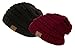 2 Pack of Trendy Warm Chunky Soft Stretch Cable Knit Slouchy Beanie Skully Hat Cap