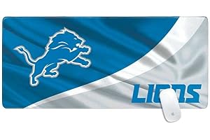 Skinit Officially Licensed NFL Detroit Lions Design, 35.75" x 15.4" Extra Large Gaming Mouse Pad with Stitched Edges, Keyboard Mouse Mat Desk Pad for Work, Game, Office, Home