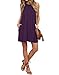 AUSELILY Women's Sleeveless Pockets Casual Swing T-Shirt Dresses (S, Purple)