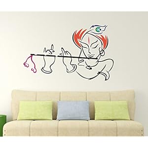 Wallstick ‘Lord Krishna’ Vinyl Wall Sticker (49 cm x 4 cm x 4 cm, 57-2819)