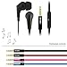 3.5mm Headphone iKross in-Ear Noise-Isolation Stereo Earbuds with Microphone (Black) for Apple iPhone iPad Samsung Galaxy Phone and Tablets