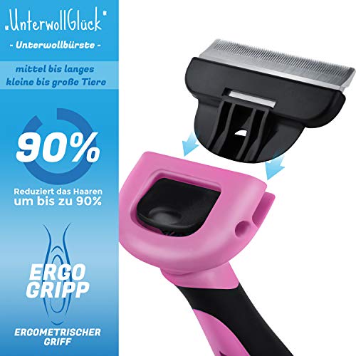 BluePet-UnterwollGlck-selbstreinigende-deShedding-Katzenbrste-Hundebrste-Entfernung-der-Unterwolle-60mm