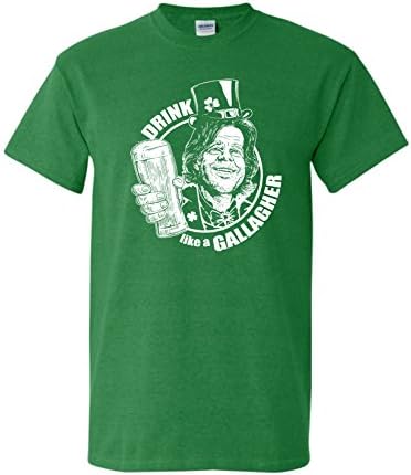 Strange Cargo Tees ST. Patrick's Day Drink Like a Gallagher Irish Funny Drinking T-Shirt XXXXXL Antique Irish Kelly
