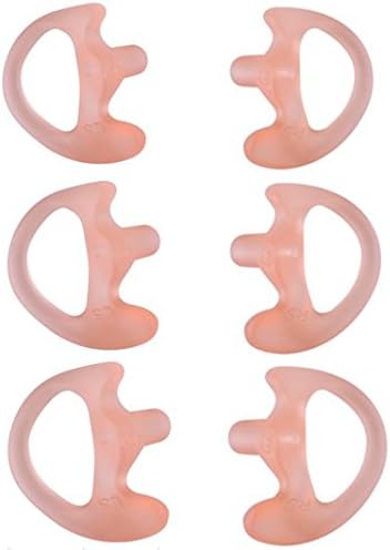 KEYBLU Universal Replacement Soft Silicone Open Ear Insert Earmould for Two Way Radio Earpiece Earmold Coil Tube Audio Kits UV-5R UV-B6 BF-888S UV-B5 (Carnation, Large Medium Small)