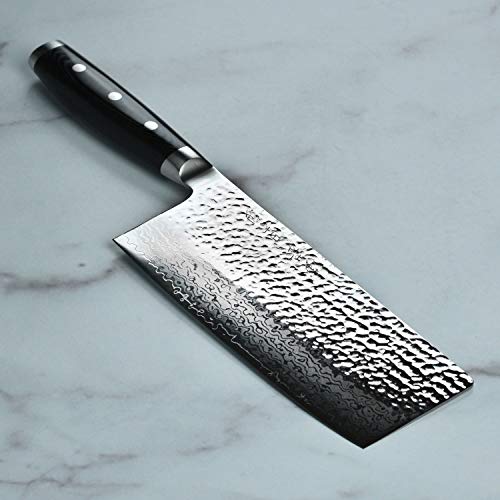 Enso HD 7" Vegetable Cleaver Made in Japan VG10 Hammered Damascus