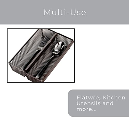 Smart Design Drawer Organizer 9 x 3 Inch Steel Metal Mesh Tray