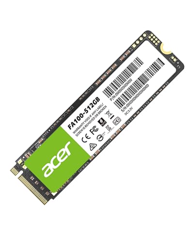 Acer FA100 PCIe 3.0 NVMe SSD 512GB: bis zu 3300 MB/s Lesegeschwindigkeit, Gen3x4 M.2 2280 Interne Festplatte mit HMB & SLC – Gaming Solid State Drive