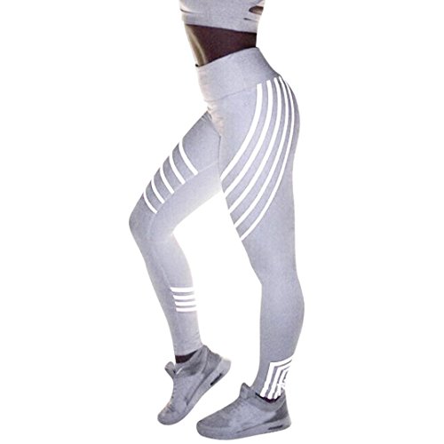 Click Here to See More Images Women Leggings, Sport Yoga Pants, Waist Yoga Fitness Leggings Running Gym Stretch Sports Pants Trousers by Neartime (M, white)