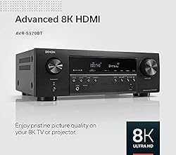 Denon - AVR-S570BT Receiver, 5.2 Channel, 8K Ultra