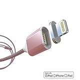 [Upgraded Version] SUKAR Magnetic Lightning USB Charger Braided Fast Cable, MagSafe Reversible Detachable Design Cord Adapter for iPhone 5 5c 5s iPhone 6 6s plus iPad iPod touch (Rose Gold)