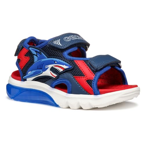 Geox J Sandal CIBERDRON B, Sandalia, Navy/Red, 38 EU