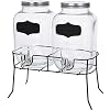 Drankdispenserset – 2 x 4 l glas met tapkraan en frame – sapdispenser dispenser waterdispenser