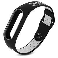 Amanod Lightweight Ventilate Smart Wrist Strap Wristband for Xiaomi Mi Band 2 (25.50 x 1.80 x 0.80 cm, Gray)