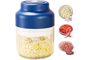 Electric Garlic Chopper with USB Rechargeable Design, Portable Food Processor for Garlic, Onion, Chili, Nuts, Vegetables, One