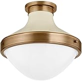 Troy Lighting C3113-PBR/SSD Maxton - 1 Light Flush Mount 12.25 inches Tall and 13.5 inches Wide - Patina Brass and Soft Sand 