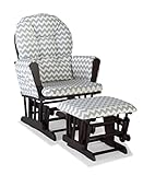 Storkcraft Custom Hoop Glider and Ottoman, Espresso/Gray Chevron