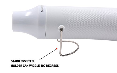 Heat Gun,mofa Hot Air Gun Tools Shrink Gun with Stand For DIY Embossing And Drying Paint Multi-Purpose Electric Heating Nozzle 300W 110Vwith 40PCS Shrink Tube(White,White)