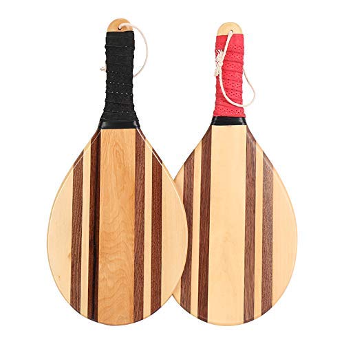 HOLYKING Wooden Beach Striped Paddle Ball Set - Tennis Racket Outdoor Sport Games  - Thumbnail 3