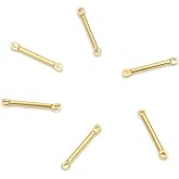 200pcs Adabele Raw Brass 2-Hole Bar Link 10mm Thin Geometric Connector Unplated/Uncoated for DIY Craft Jewelry Making CX-E3
