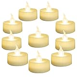 Homemory Warm White Battery LED Tea Lights, Set of 24 Flameless Flickering Tealight Candle, Electric Fake Candle for Votive, Wedding, Party, Table, Dining Room, Gift
