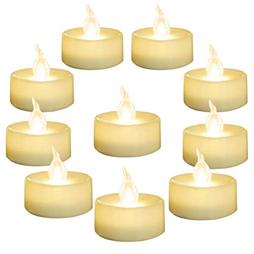 Homemory Warm White Battery LED Tea Lights, Set of 24 Flameless Flickering Tealight Candle, Electric Fake Candle for Votive, Wedding, Party, Table, Dining Room, Gift