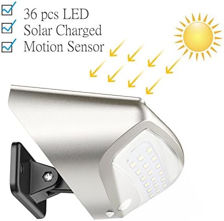Solar Lights Outdoor - Motion Sensor Light IP65 Waterproof LED Solar Wall Light Lamp Super Bright 400LM Emergency Garden Lamp Wireless Security Flood Light for Garage Pool Patio Yard Driveway Garden