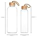 Life4u Sports Borosilicate Glass Water Bottle with Bamboo Lid Bpa Free 32 oz