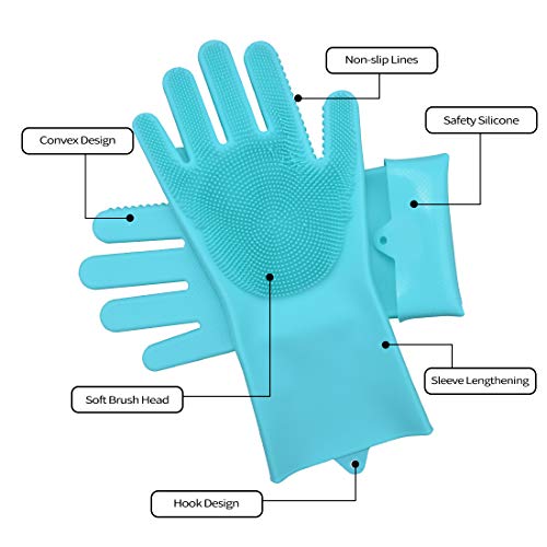 image for UPGRADE Large Magic Saksak Silicone Gloves, SJ Silicone Cleaning Glove