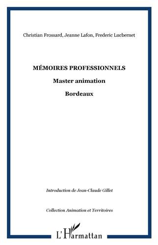 Mémoires professionnels master animation