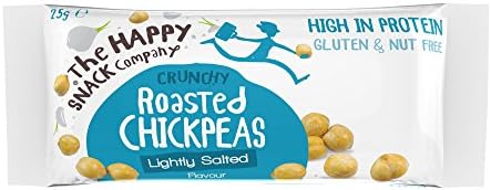 The Happy Snack Company Roasted Chickpeas, Lightly Salted Flavour Healthy Snacks, High Protein, Gluten Free Tasty Snacks, Vegan, 105 Calories, 25g Portion, Trial Pack of 3