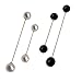 L'vow Black White Elegant Temperament Double Faux Pearl Brooch Pins Pack of 2