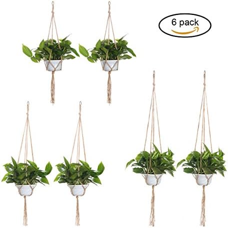 Plant Hanger for Indoor/Outdoor Decorations Plant Holder Flower Pot Hangers for Hanging Baskets (6 Pack)