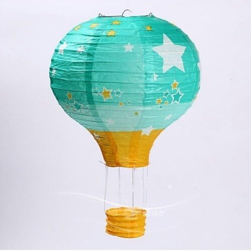 Worldoor 12''30cm/16"40cm Rainbow Hot Air Balloon Paper Lantern Kids Birthday Party Wedding Decoration 22 Colours for Choose,5 Pack (12 inch, Stars)