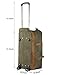 Kattee Rolling Travel Luggage Duffel Bag, 2 Drop Bottom Wheeled, Leather + Canvas, 50L (Army Green)