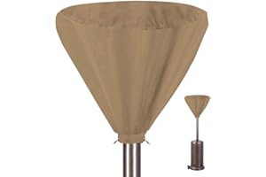 7Queen Brown Round Patio Heater Cover Head Waterproof with Zipper, Standup Classic Terrace Outdoor Heater Covers for Standing Heater (Top Cover Only) (Brown)
